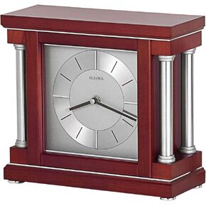 Bulova B7651 Ambiance Tabletop Clock, Dark Wine