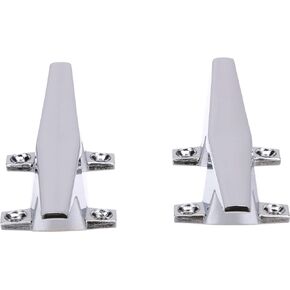 Attwood 6245-6 Chrome-Plated Zinc Cleats, 6 Inches Long, 2 3/32 inches Wide, Install with 4 Included #10 Fasteners