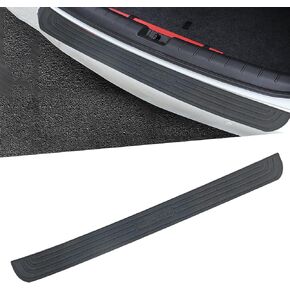 Fluher Pack-1 Car Rear Bumper Sticker with Adhesive, 35In x 2.75In Soft Rubber Waterproof Vehicle Bumper Protector, Universal Anti-Scratch Automotive Trunk Guard for Truck SUV Car (Black)