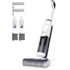 Tineco Floor ONE S5 Smart Cordless Wet Dry Vacuum Cleaner and Mop for Hard Floors, Digital Display, Long Run Time, Great for Sticky Messes and Pet Hair, Space-Saving Design, Blue