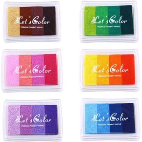 Yahpetes Finger Ink Pads 15 Pcs Craft Ink Pads Washable Stamp Ink Pad Ink Pads for Rubber Stamps, Paper, Wood Fabric, Scrapbooking (15 Pcs)