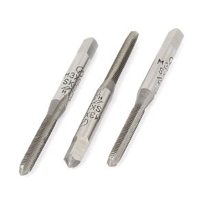 uxcell M3 x 0.5 Metric SKS2 Straight 3 Flutes Bottoming Taper Hand Taps Set 3 Pcs