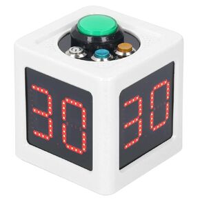 LED Race Clock Cube Timer 1.4in 4 Sided Digital Shot Countdown Stopwatch for Private Poker Decor (Green)