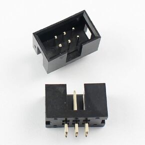 10 pcs. 2.54mm 2x3 Pin 6 Pin Straight Male Shrouded PCB Box Header IDC Socket