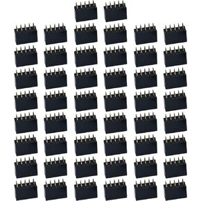 Antrader 30pcs 2.54mm 16Pin Single Row PBC Female Pin Header Socket Connector Strip