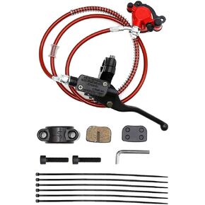 Upgraded Mini Bike Brake Kit Hydraulic Disc Hand Brake the Left of The 7/8'' Handlebars 50 Inch Hose Replacement for Predator 79cc 97cc 2.8hp Replacement for Baja Doodle Bug DB30 Blitz Dirt Bug Racer