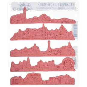 Stampers Anonymous Tim Holtz Cling Rubber Cityscapes Stamp Set, 7" x 8.5"