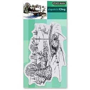 penny black Cling Stamp, Gray