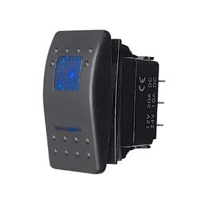 MGI SpeedWare 1-Pack Marine Rocker Switch with Illuminated LED, 20A 12vDC, SPDT Latching ON/Off/ON - Red