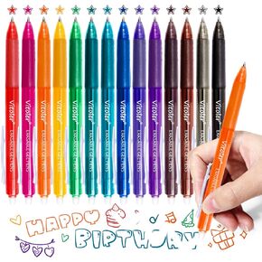 Vitoler Erasable Gel Pens,0.7mm,14 Pack,Retractable Gel Ink Pens,Assorted Colors Fine Point Pens for Drawing, Writing,Planner at School, Office & Home
