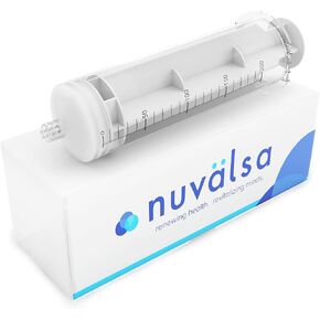 Nuvälsa 200ml Ozone Syringe - Ozone Resistant Materials, Male Luer Lock, & High Quality Silicone Plunger for Easy Use - New & Improved Odorless Plunger