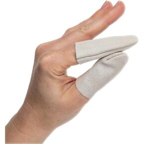 واقيات الأصابع الجلدية للتلبيد بالإبرة | جلد سويدي أصلي سميك | حماية الأصابع للصياغة | مقاس واحد يناسب معظم البالغين | كشتبان للتطريز | مهود DIY والخياطة in Kuwait