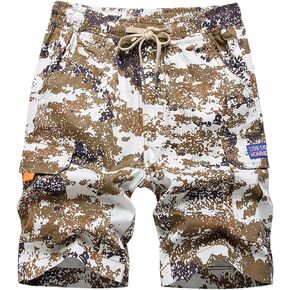 LOKTARC Boys Pull On Camo Shorts Kids Bermuda Summer Knee Length Pants
