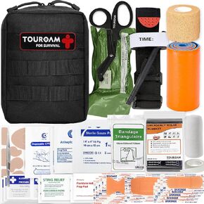 IFAK Med Trauma Kit, Multi-Purpose Molle Belt EDC Pouch, Tactical Emergency Kit Survival Military, Field Dressing Kit Camping Hiking Bug Out