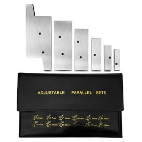 3/8" - 2-1/4" Adjustable Precision Parallel Set, 6 Pair Carbon Steel Parallel Block Set Measurement for Layout Gaging Inspection Work Set Up