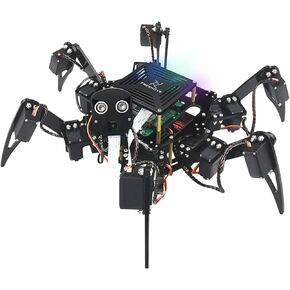 FREENOVE Big Hexapod Robot Kit for Raspberry Pi 4 B 3 B+ A+, Walking, Self Balancing, Live Video, Face Recognition, Pan Tilt, Ultrasonic Ranging, Camera Servo (Raspberry NOT Included)