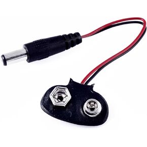 5pack 9v Battery Clip with 2.1mm X 5.5mm Male DC Plug for Arduino by Corpco