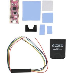 for RPi Microcontroller Module, Mini Development Board, Dual Core for Cortex M0plus Processor, with GC2SD SD Reader, for Gamecube for Wii Consoles (Black)
