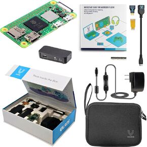 Vilros Raspberry Pi Zero 2 W Basic Starter Kit with Aluminum Alloy Multi-Purpose Case -Incudes Pi Zero 2 W Board, Multi Use Case, Power Supply, HDMI-USB Adapters and More
