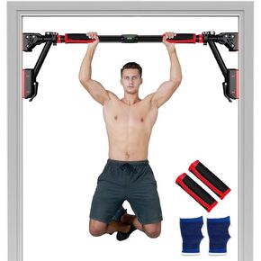 Iwondgym Pull Up Bar - Two-way Support Strength Training Chin up Bar for Doorway without Screws, Portable Pullup Bar for Home Gym Exercise Fitness with Level Meter, Adjustable Width, Max Load 880 LBS