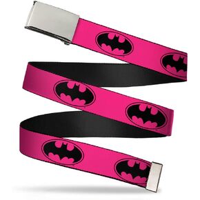 Buckle-Down unisex-adult Web Belt - Bat Signal-3 Fuchsia/Black/FuchsiaBelt