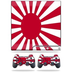 MightySkins Skin Compatible with Sony Playstation 3 PS3 Slim Skins + 2 Controller Skins Sticker Rising Sun