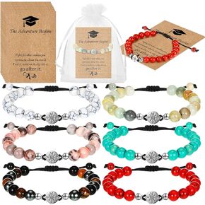 Trnayi 36 Graduation Compass Bracelet with Card Organza Bag Class of 2024 Adjustable Graduation Gifts for Her Him High School College