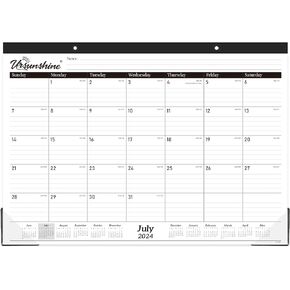 Desk Calendar 2024-2025 - Monthly 2024-2025 Desk Calendar, Jul 2024 - Dec 2025, 17" x 12", Desk/Wall Calendar 2-in-1 with Notes, Corner Protector, Ruled Blocks - Standard