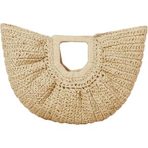 Verdusa Women's Straw Top Handle Handbags Woven Clutches Tote Bag Purses