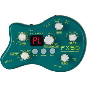 FLAMMA FX100 Guitar Multi-effects Pedal with 55 Amp Models 151 Built-in Effects 80' Looper 40 Drum Machine 10 3rd Party IR Slots Headphone OTG for Home Practice Performance Live Streaming