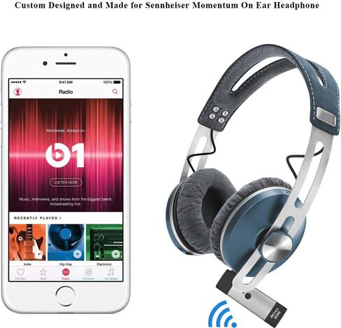 مستقبل محول بلوتوث Airfrex مع مقبس 2.5 مم لسماعات Sennheiser Momentum 2.0 على الأذن وفوق الأذن، محول موصل بديل لسلك سماعة الرأس Sennheiser Momentum 2.0 in Kuwait