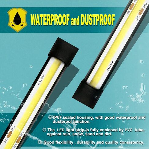 LED Truck Bed Lights, 60 Inches, 2 Pack, COB 1584 LEDs, 6500K,12V, 30W, Waterproof, with Switch, 5A Fuse Holder, Easy Install, Ideal for Truck Cargo Lighting in Kuwait