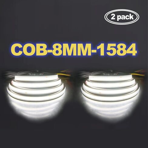 LED Truck Bed Lights, 60 Inches, 2 Pack, COB 1584 LEDs, 6500K,12V, 30W, Waterproof, with Switch, 5A Fuse Holder, Easy Install, Ideal for Truck Cargo Lighting in Kuwait