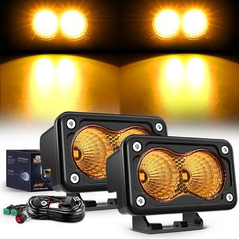 Nilight دراجة نارية أدى القرون 2PCS 3 بوصة ضوء الفيضانات أدى الطرق الوعرة الضباب ضوء 1160LM المدمج في EMC القيادة ضوء مساعد ضوء لدراجة نارية SUV ATV شاحنة قارب جرار رافعة شوكية، 5 سنوات الضمان in Saudi Arabia
