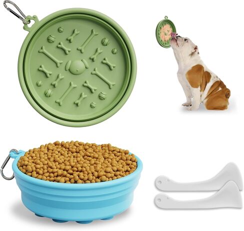 Collapsible Dog Bowl 2 Pack, Portable Dog Bowl for Puppy/Cat, Silicone Travel Dog Bowl with Anti-Slip Suction Cups, Collapsible Dog Water Bowl for Small/Medium Dogs - for Outdoor Hiking Indoor in Saudi Arabia