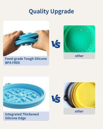 Collapsible Dog Bowl 2 Pack, Portable Dog Bowl for Puppy/Cat, Silicone Travel Dog Bowl with Anti-Slip Suction Cups, Collapsible Dog Water Bowl for Small/Medium Dogs - for Outdoor Hiking Indoor in Saudi Arabia