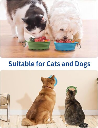 Collapsible Dog Bowl 2 Pack, Portable Dog Bowl for Puppy/Cat, Silicone Travel Dog Bowl with Anti-Slip Suction Cups, Collapsible Dog Water Bowl for Small/Medium Dogs - for Outdoor Hiking Indoor in Saudi Arabia