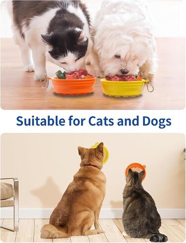 Collapsible Dog Bowl 2 Pack, Portable Dog Bowl for Puppy/Cat, Silicone Travel Dog Bowl with Anti-Slip Suction Cups, Collapsible Dog Water Bowl for Small/Medium Dogs - for Outdoor Hiking Indoor in Saudi Arabia