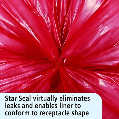 Stout by Envision "Envision ISR-33-H أكياس جمع النفايات المعدية، LLDPE، 33 بوصة × 40 بوصة"، سعة 33 جالون، سمك 1.2 مل، 3 جالون، أحمر، عبوة من 100 بوصة in Kuwait