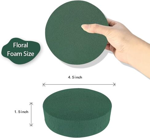 6 Pcs Round Floral Foam Blocks Each (6" X 1.5") Green Wet & Dry Flower Foam for Fresh & Artificial Flower Arrangements, DIY Crafts, Arts, Weddings, Birthdays and Garden Decorations (Size: 6 Inch) in Saudi Arabia