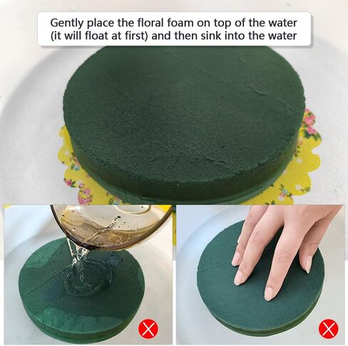 6 Pcs Round Floral Foam Blocks Each (6" X 1.5") Green Wet & Dry Flower Foam for Fresh & Artificial Flower Arrangements, DIY Crafts, Arts, Weddings, Birthdays and Garden Decorations (Size: 6 Inch) in Saudi Arabia