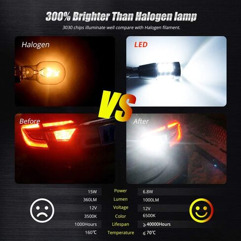 9-36V BA15S LED Bulbs 27-SMD 3030 Chip Super Bright 11561141 1003 1073 7506 LED Lamps for Back Up,Reverse,Brake,Tail,Rv Lights.Xenon White. (2-Pack) in Saudi Arabia