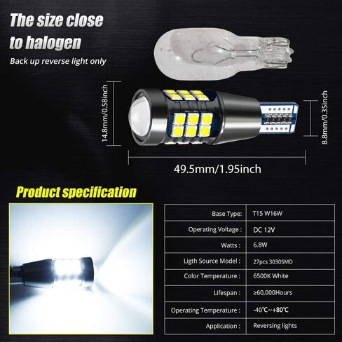 9-36V BA15S LED Bulbs 27-SMD 3030 Chip Super Bright 11561141 1003 1073 7506 LED Lamps for Back Up,Reverse,Brake,Tail,Rv Lights.Xenon White. (2-Pack) in Saudi Arabia