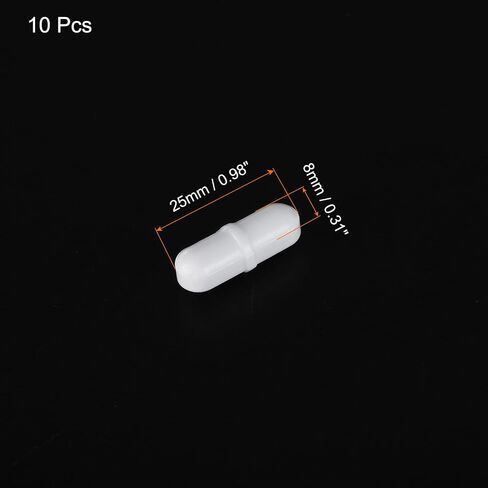 MECCANIXITY Magnetic Stirrer Mixer Stir Bar Rod 25mm(1") x7mm with Ring Shape PTFE Coating Magnet White for Laboratory 10Pcs in Saudi Arabia