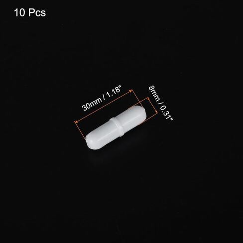 MECCANIXITY Magnetic Stirrer Mixer Stir Bar Rod 25mm(1") x7mm with Ring Shape PTFE Coating Magnet White for Laboratory 10Pcs in Saudi Arabia