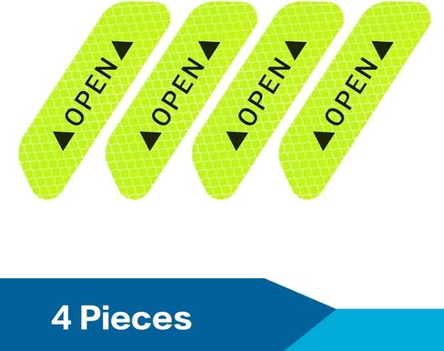 4 قطع من ملصقات التحذير الفوري لباب السيارة العالمي من Reswish، ملصقات عاكسة للضوء لباب السيارة، رؤية ليلية، علامة مفتوحة تلقائية مضادة للتصادم، شريط لاصق (أبيض) in Kuwait