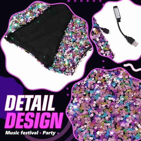 Edary Women's Light Up Sequin Vest Sparkly Sleeveless Open Front Jacket Coat Night Club Disco Waistcoat Jackets in Saudi Arabia