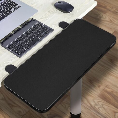 صينية تمديد مكتب Nillcs Ergonomics، صينية لوحة مفاتيح قابلة للطي كبيرة الحجم مقاس 20.4 × 9.8 بوصة، ذراع تمديد طاولة الكمبيوتر، دعم مسند الذراع للمنزل والمكتب in Saudi Arabia