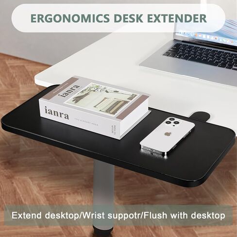 صينية تمديد مكتب Nillcs Ergonomics، صينية لوحة مفاتيح قابلة للطي كبيرة الحجم مقاس 20.4 × 9.8 بوصة، ذراع تمديد طاولة الكمبيوتر، دعم مسند الذراع للمنزل والمكتب in Saudi Arabia
