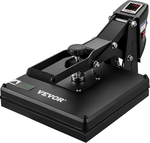 VEVOR Heat Press, 15x15 Power Heat Press Machine, Fast Heating, High Pressure Heat Press Machine for T-Shirt, Digital Industrial Sublimation Printer for Heat Transfer Vinyl, Easy to Use, Black in Saudi Arabia